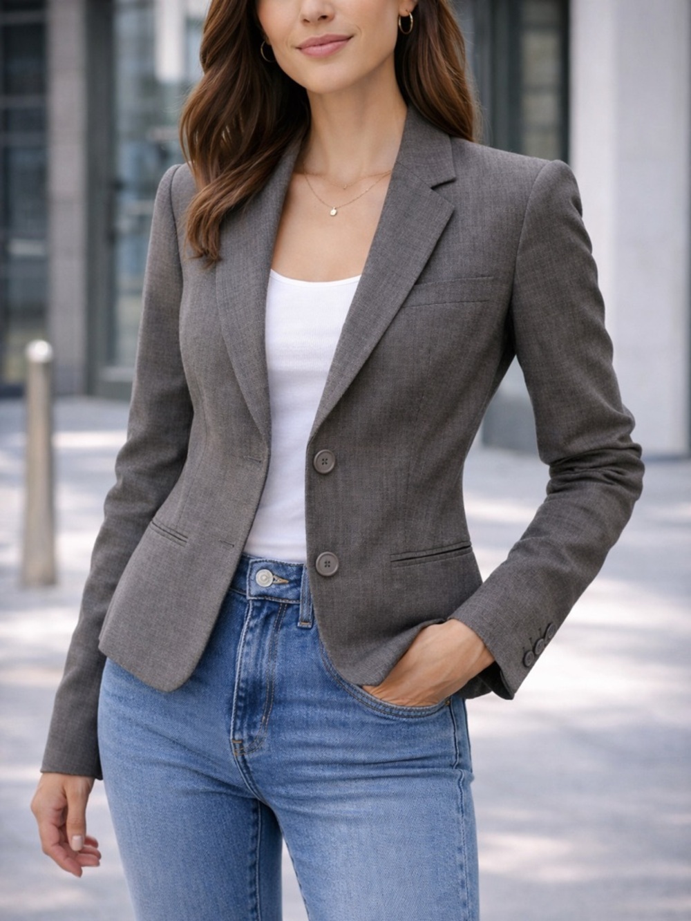 Banana Republic Gray Tailored Jacket